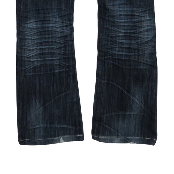 Y2k Almost Famous Ripped Low Rise Flared Jeans Size 5 Waist 28" - Picture 3 of 5